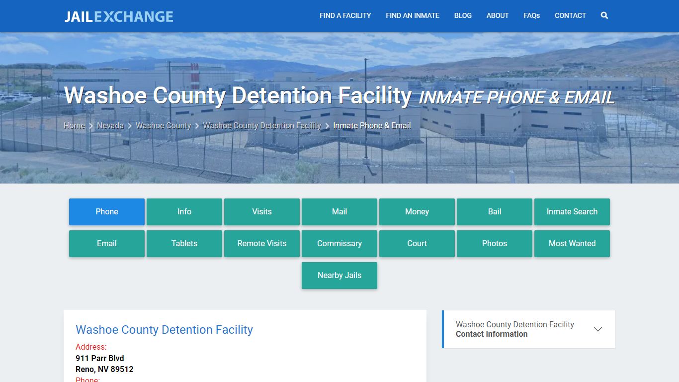 Inmate Phone - Washoe County Detention Facility, NV - Jail Exchange